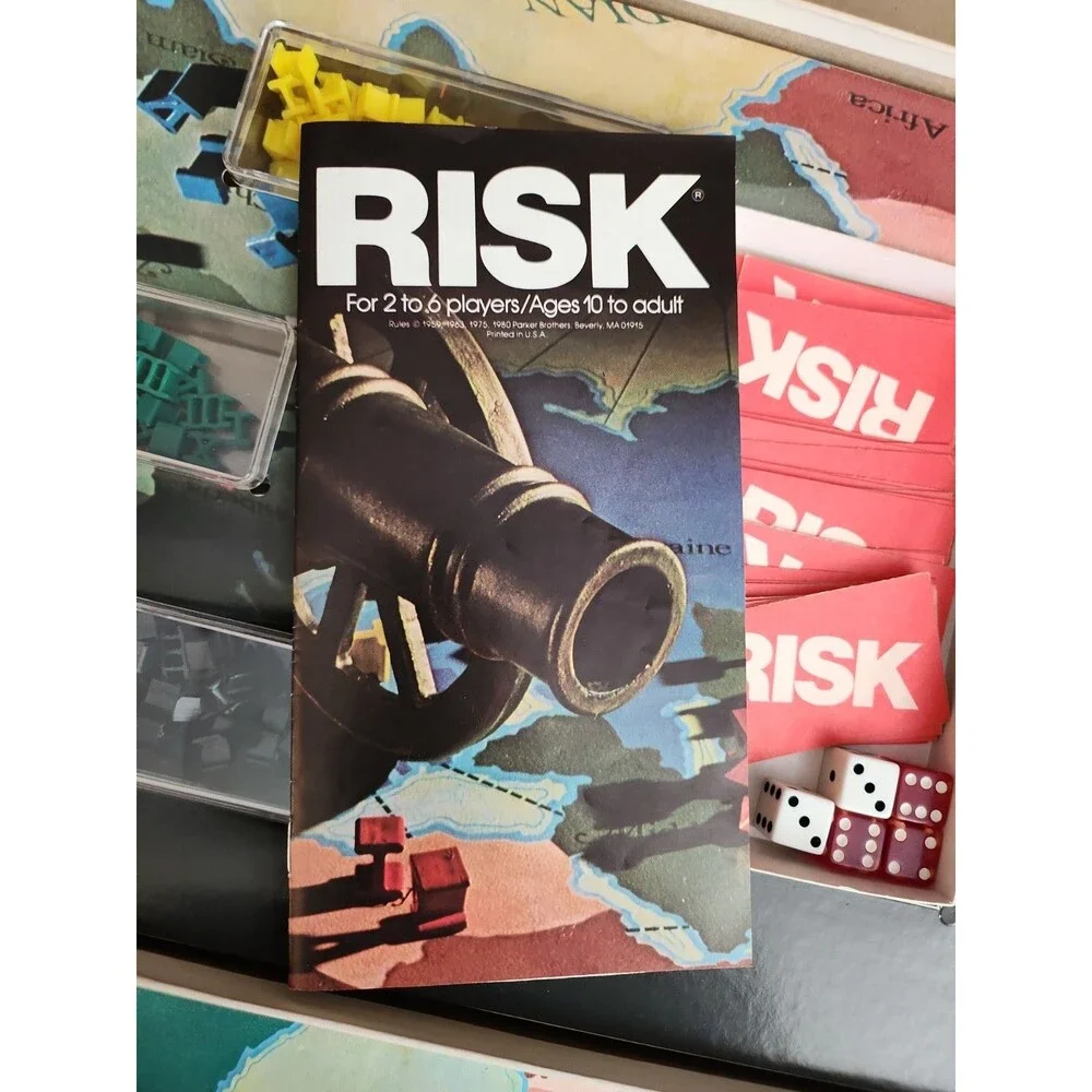 Vintage 1975 Board Game Risk Parker Brothers Complete